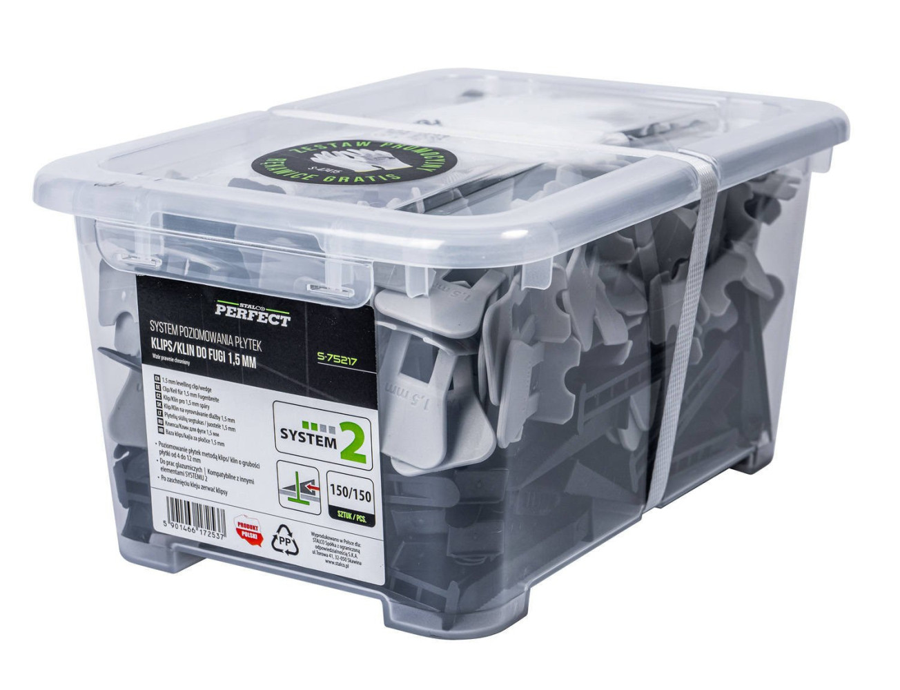STALCO Klipsy do systemu 1,5mm a'130szt. PERFECT