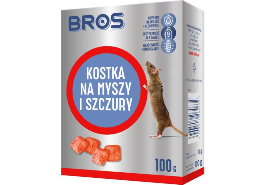 BROS - KOSTKA NA MYSZY I SZCZURY 100G.