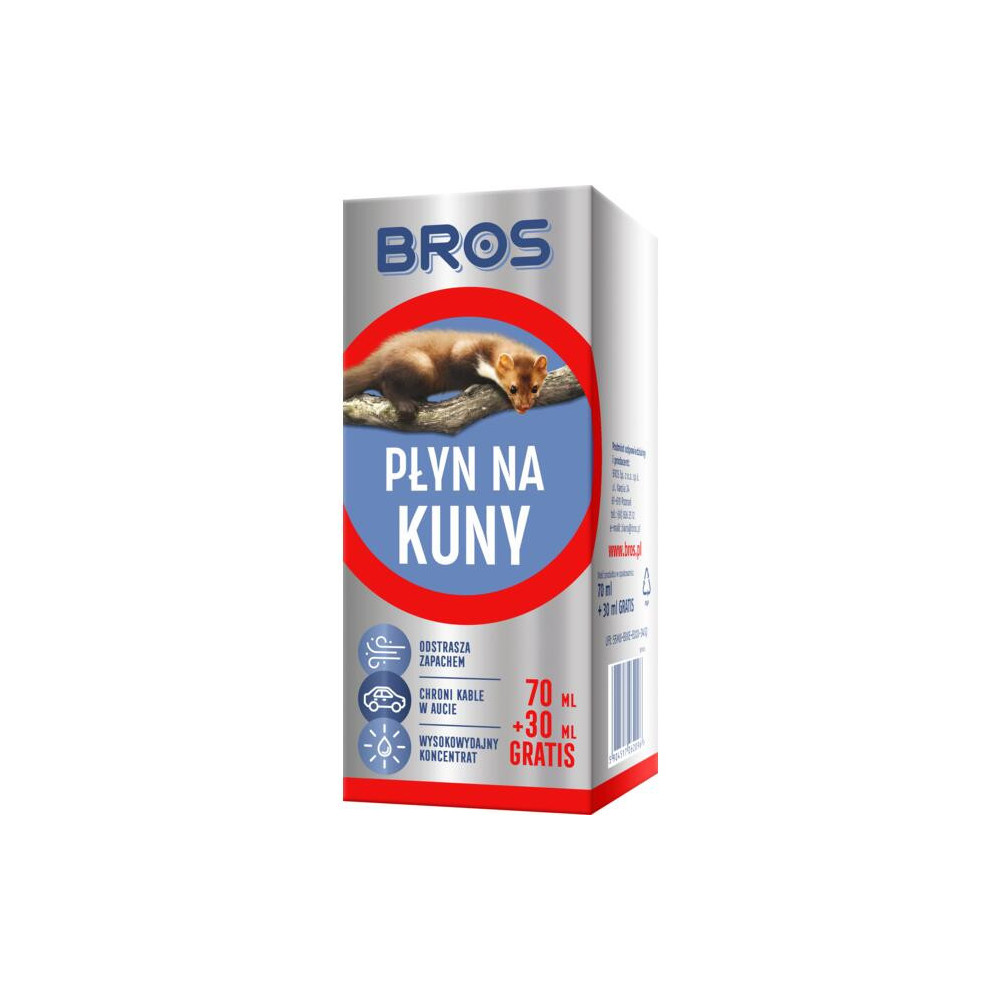 BROS - PŁYN NA KUNY 70ML + 30ML GRATIS.