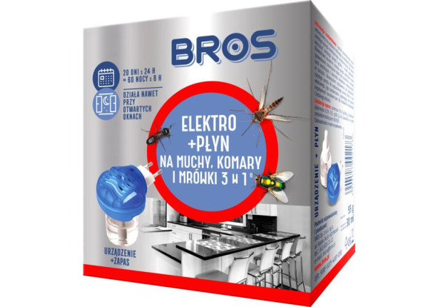 BROS - elektro + płyn na muchy, komary i mrówki