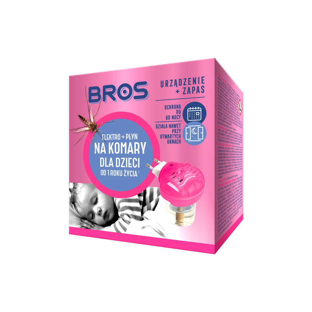 BROS - elektro + płyn na komary sensitive  60 nocy