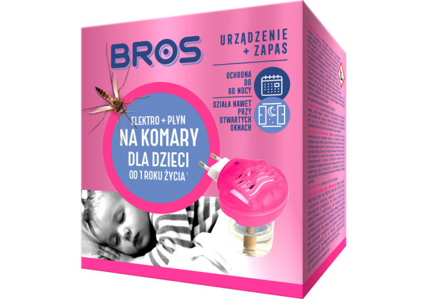 BROS - elektro + płyn na komary sensitive  60 nocy